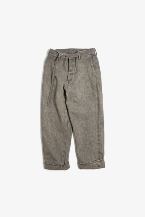 BELTED TROUSERS - NATURAL GARMENT DYE / RAW DENIM - MUGWORT