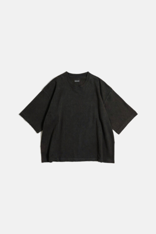 BOX TUBE T-SHIRT - NATURAL GARMENT DYE / ORIGINAL LOOP WHEEL KNIT FABRIC - KAKISHIBU