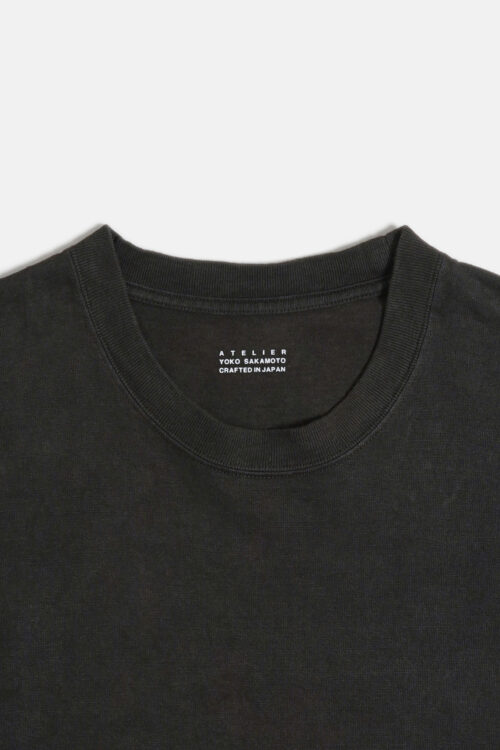 BOX TUBE T-SHIRT - NATURAL GARMENT DYE / ORIGINAL LOOP WHEEL KNIT FABRIC - KAKISHIBU
