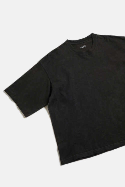 BOX TUBE T-SHIRT - NATURAL GARMENT DYE / ORIGINAL LOOP WHEEL KNIT FABRIC - KAKISHIBU