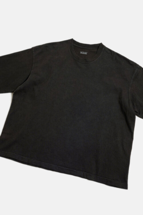 BOX TUBE T-SHIRT - NATURAL GARMENT DYE / ORIGINAL LOOP WHEEL KNIT FABRIC - KAKISHIBU