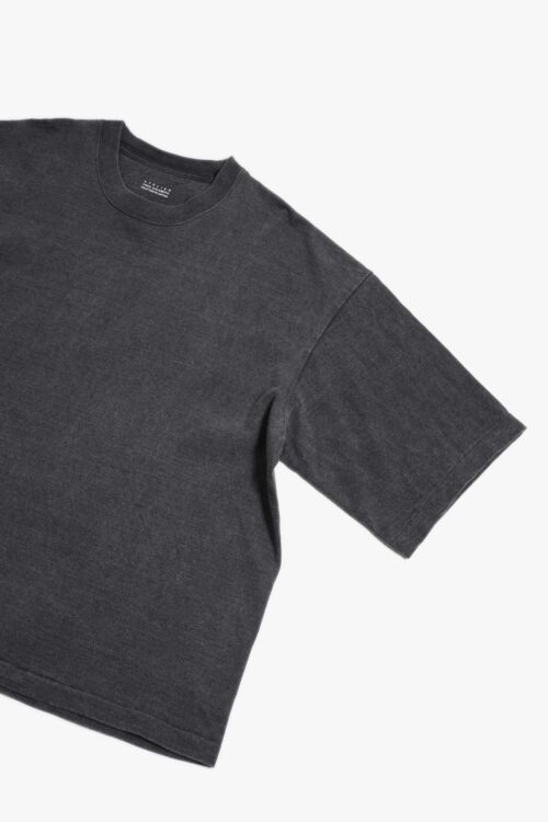 BOX TUBE T-SHIRT - NATURAL GARMENT DYE / ORIGINAL LOOP WHEEL KNIT FABRIC - SUMI INK
