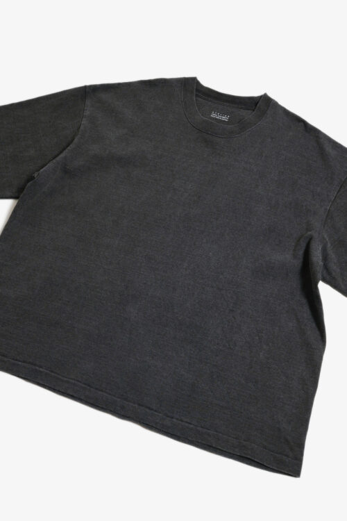 BOX TUBE T-SHIRT - NATURAL GARMENT DYE / ORIGINAL LOOP WHEEL KNIT FABRIC - SUMI INK
