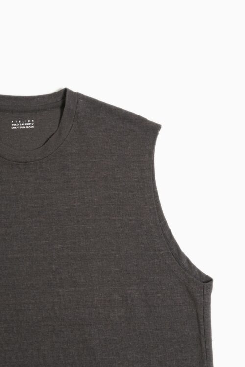 SLEEVELESS TOP - MAX HIGH COUNT HEMP JERSEY - BROWN