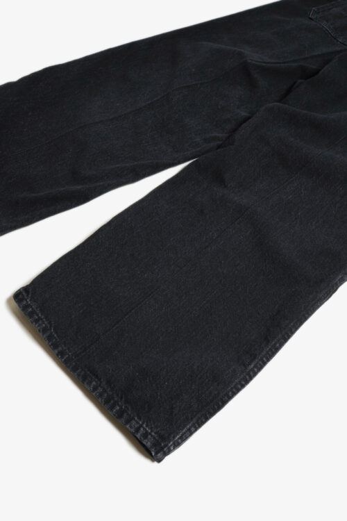 SULFUR DYE DENIM BELTED PANTS BLACK