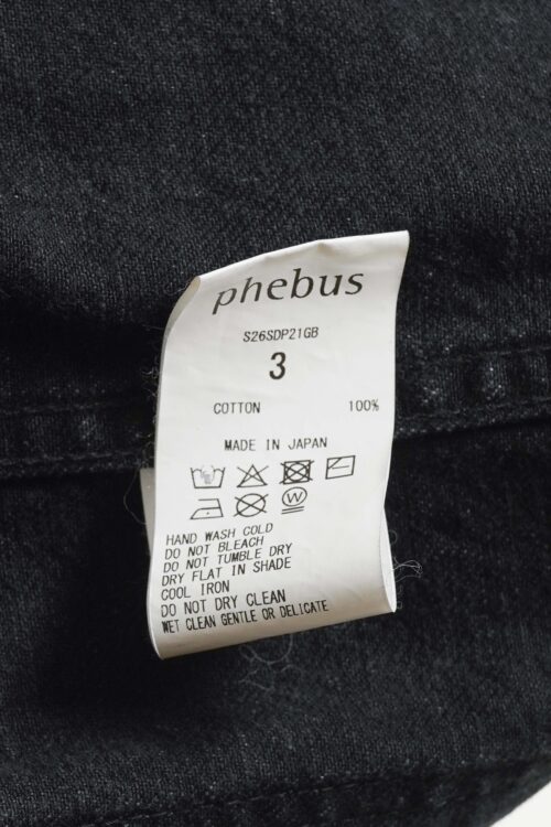 SULFUR DYE DENIM BELTED PANTS BLACK