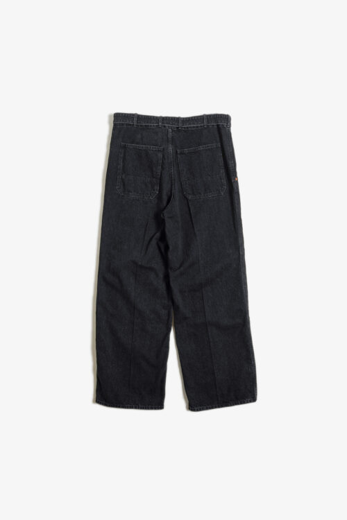 SULFUR DYE DENIM BELTED PANTS BLACK