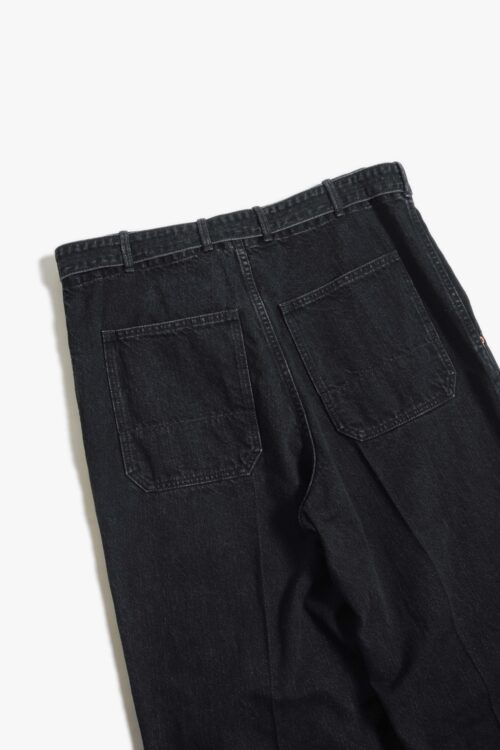 SULFUR DYE DENIM BELTED PANTS BLACK