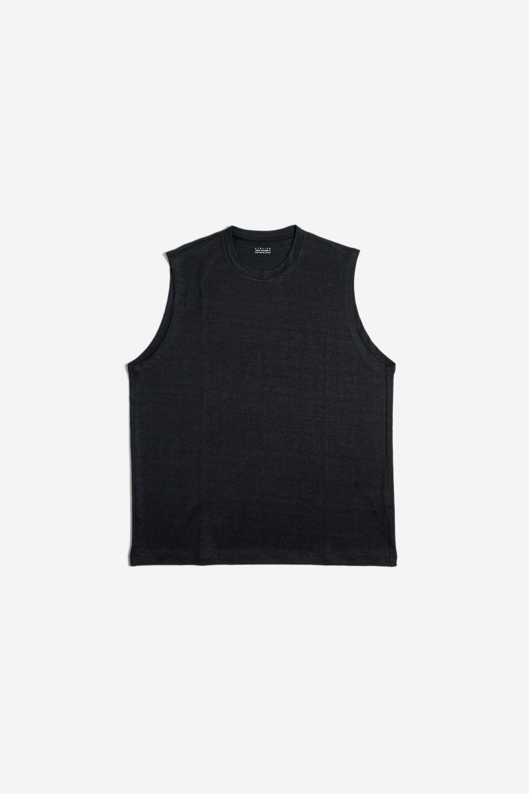 SLEEVELESS TOP - MAX HIGH COUNT HEMP JERSEY - BLACK