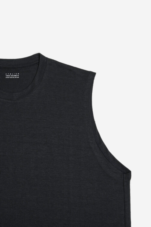 SLEEVELESS TOP - MAX HIGH COUNT HEMP JERSEY - BLACK