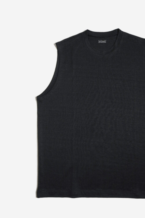 SLEEVELESS TOP - MAX HIGH COUNT HEMP JERSEY - BLACK