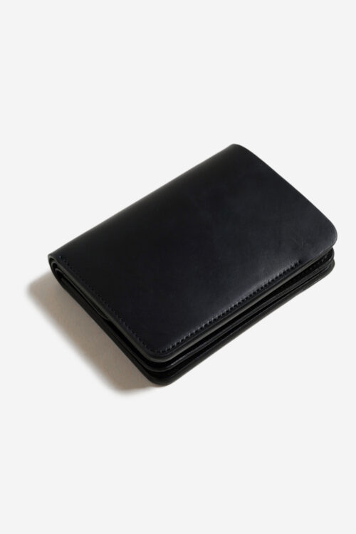 POST WALLET CORDOVAN  BLACK × BLACK