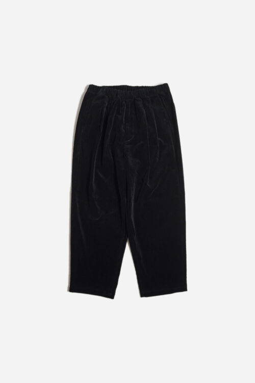 DOUBLE PLEATED WIDE EASY PANTS - CORDUROY - BLACK