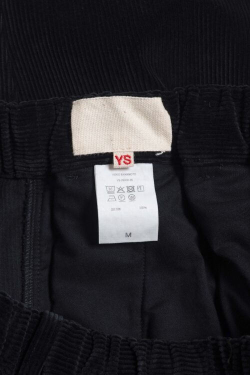DOUBLE PLEATED WIDE EASY PANTS - CORDUROY - BLACK