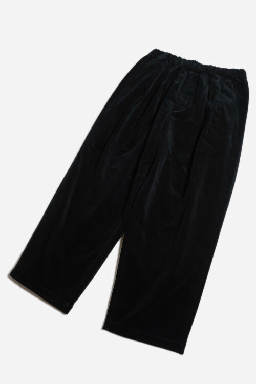 DOUBLE PLEATED WIDE EASY PANTS - CORDUROY - BLACK