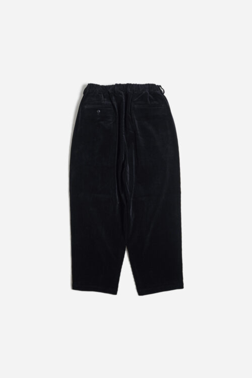 DOUBLE PLEATED WIDE EASY PANTS - CORDUROY - BLACK