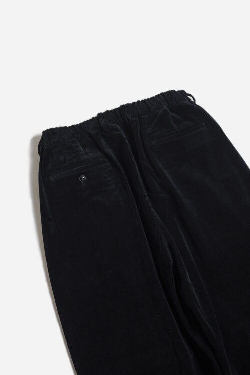 DOUBLE PLEATED WIDE EASY PANTS - CORDUROY - BLACK