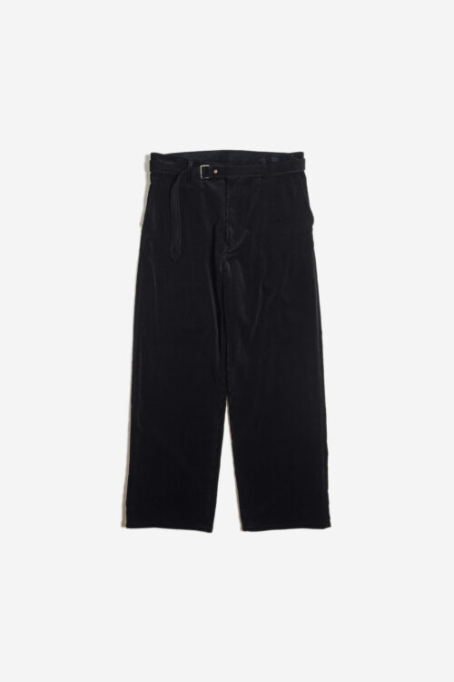 BELTED TROUSERS - CORDUROY - BLACK