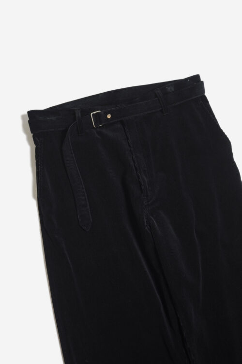 BELTED TROUSERS - CORDUROY - BLACK