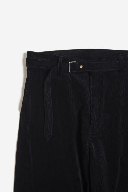 BELTED TROUSERS - CORDUROY - BLACK