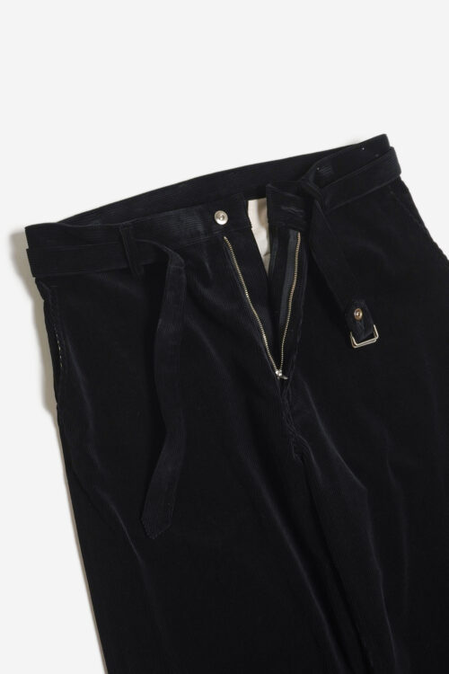 BELTED TROUSERS - CORDUROY - BLACK
