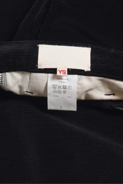 BELTED TROUSERS - CORDUROY - BLACK