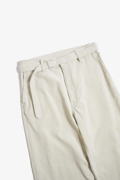 BELTED TROUSERS - CORDUROY - IVORY