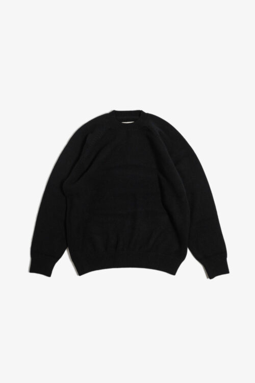 RAGLAN CREW NECK KNIT - WOOL × CASHMERE × SILK - BLACK