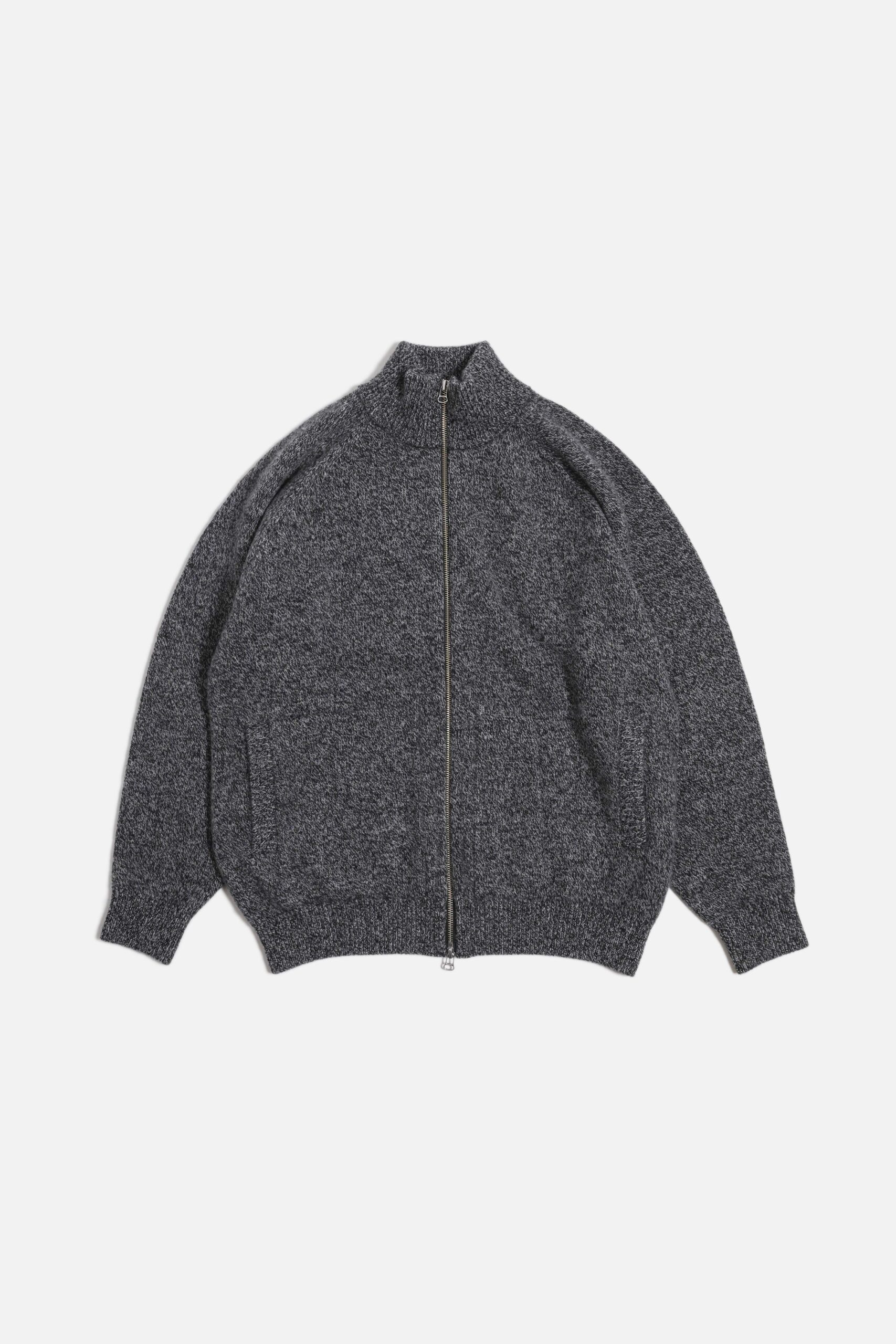 DRIVERS KNIT - WOOL × CASHMERE × SILK - BLACK & GRAY
