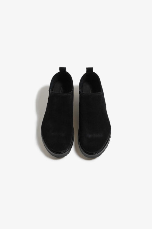SLIP-ON SHOES - WATER PROOF VELOUR LATHER - BLACK
