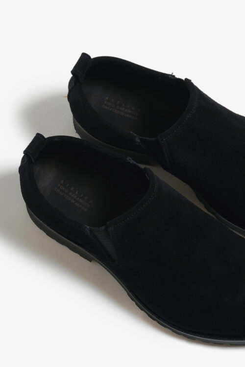 SLIP-ON SHOES - WATER PROOF VELOUR LATHER - BLACK