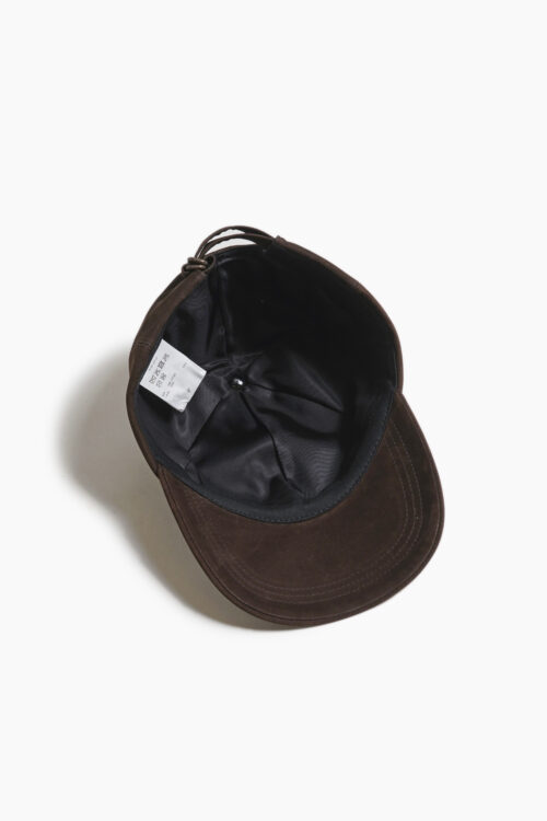 GIFT SHOP CAP -  NUBUCK LEATHER - BROWN