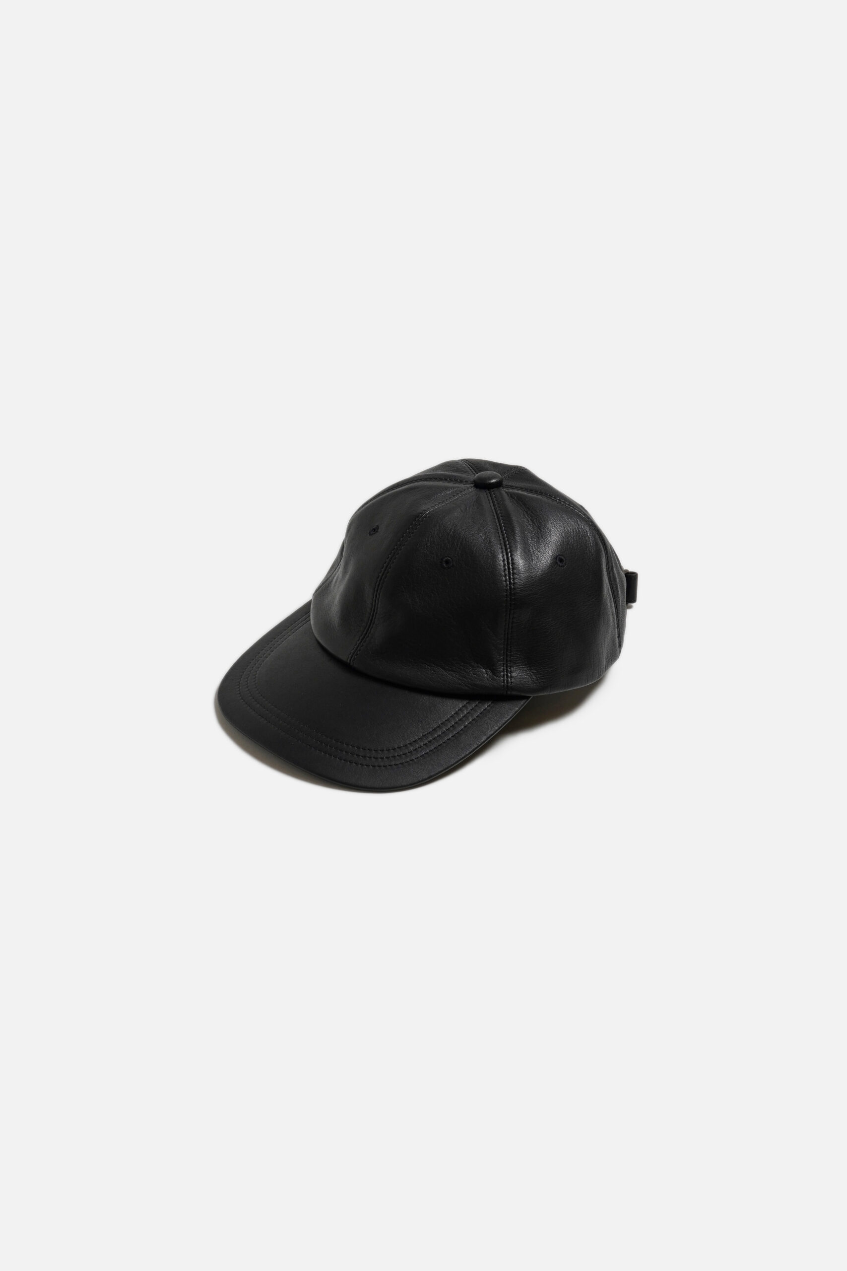 GIFT SHOP CAP -  FULL GRAIN LEATHER - BLACK