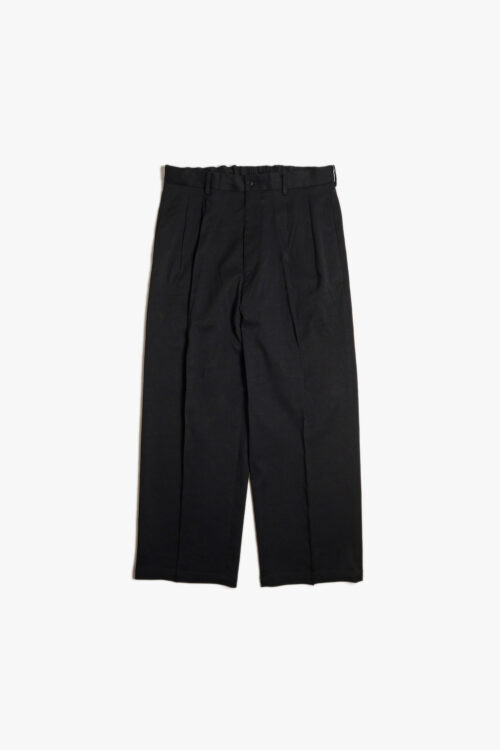 DOUBLE PLEATED TROUSERS - RECYCLE POLYESTER - BLACK