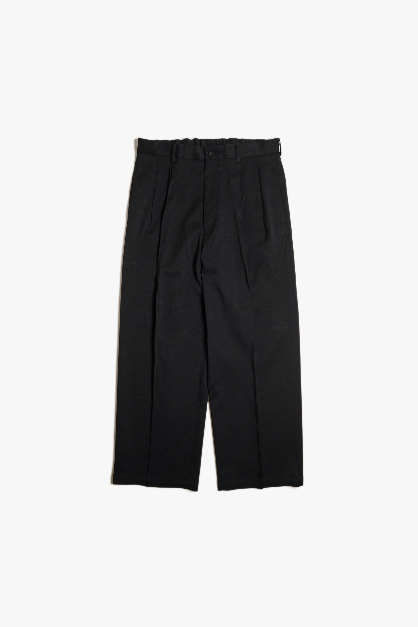 DOUBLE PLEATED TROUSERS - RECYCLE POLYESTER - BLACK