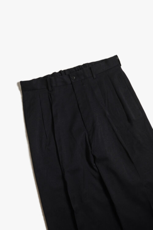 DOUBLE PLEATED TROUSERS - RECYCLE POLYESTER - BLACK
