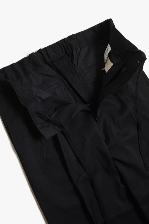 DOUBLE PLEATED TROUSERS - RECYCLE POLYESTER - BLACK