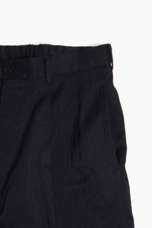 DOUBLE PLEATED TROUSERS - RECYCLE POLYESTER - BLACK