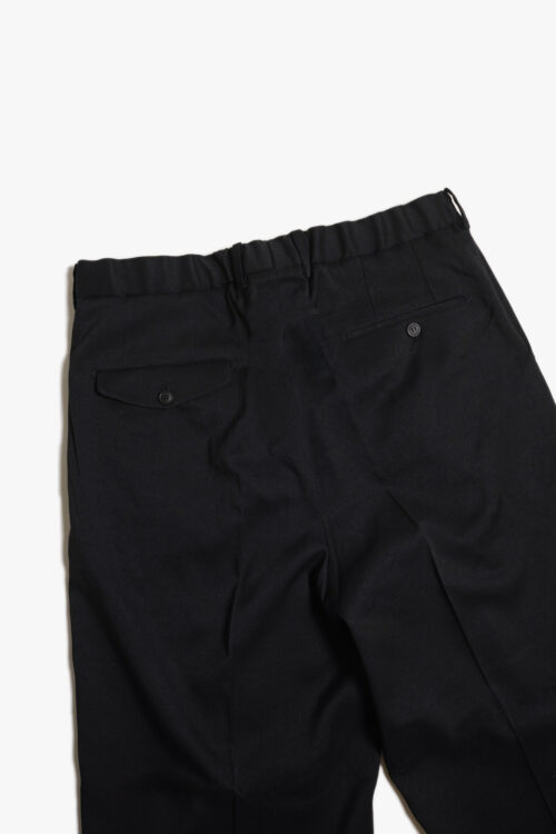 DOUBLE PLEATED TROUSERS - RECYCLE POLYESTER - BLACK