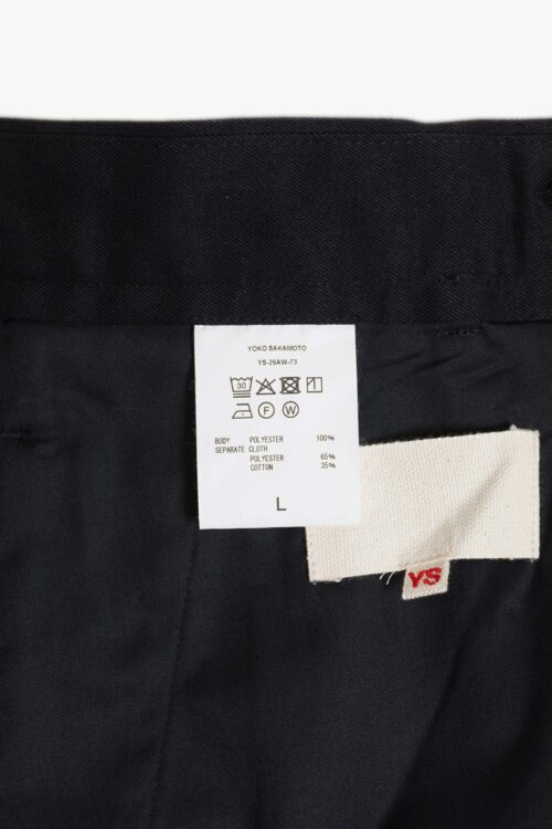 DOUBLE PLEATED TROUSERS - RECYCLE POLYESTER - BLACK