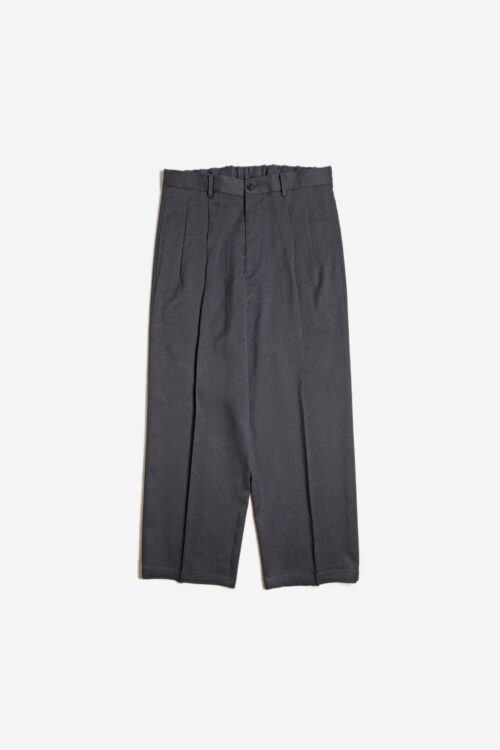 DOUBLE PLEATED TROUSERS - RECYCLE POLYESTER - CHARCOAL GRAY