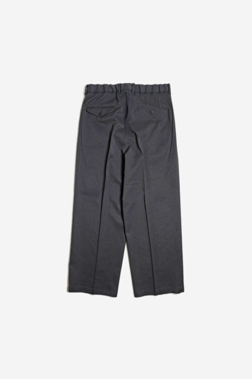 DOUBLE PLEATED TROUSERS - RECYCLE POLYESTER - CHARCOAL GRAY