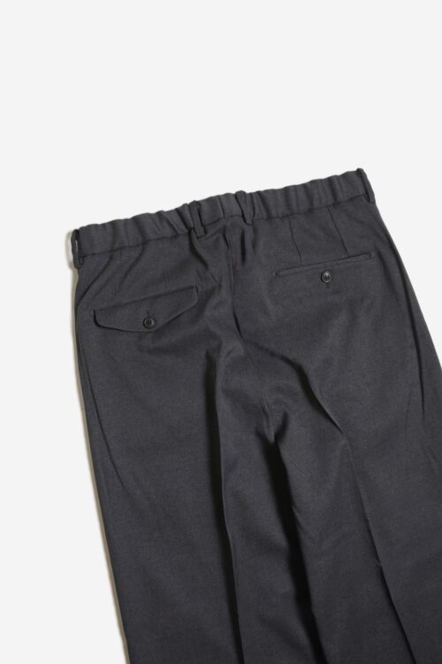 DOUBLE PLEATED TROUSERS - RECYCLE POLYESTER - CHARCOAL GRAY