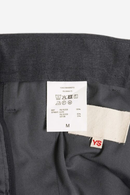 DOUBLE PLEATED TROUSERS - RECYCLE POLYESTER - CHARCOAL GRAY