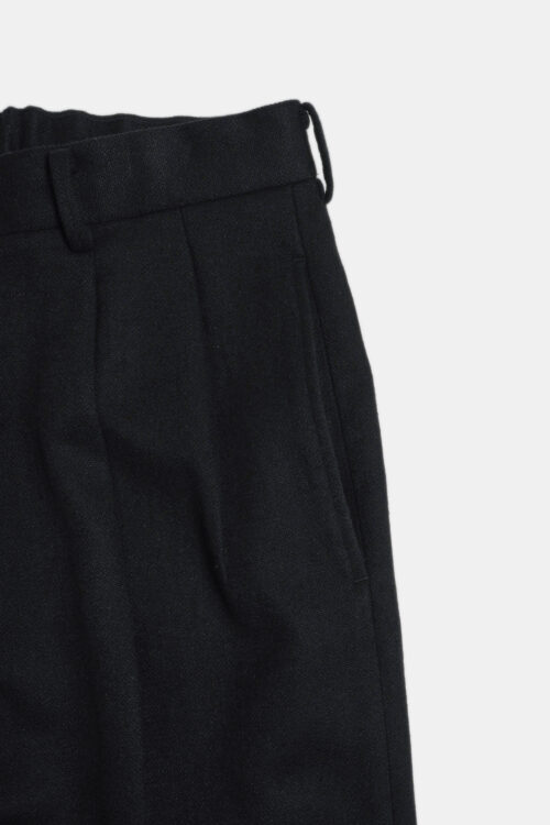 DOUBLE PLEATED TROUSERS - FLANNEL - BLACK