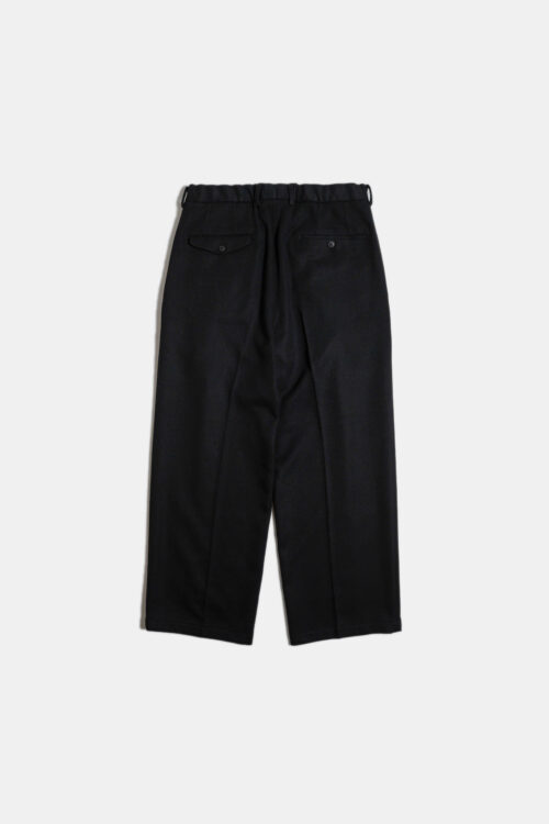 DOUBLE PLEATED TROUSERS - FLANNEL - BLACK