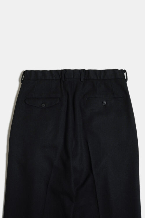 DOUBLE PLEATED TROUSERS - FLANNEL - BLACK