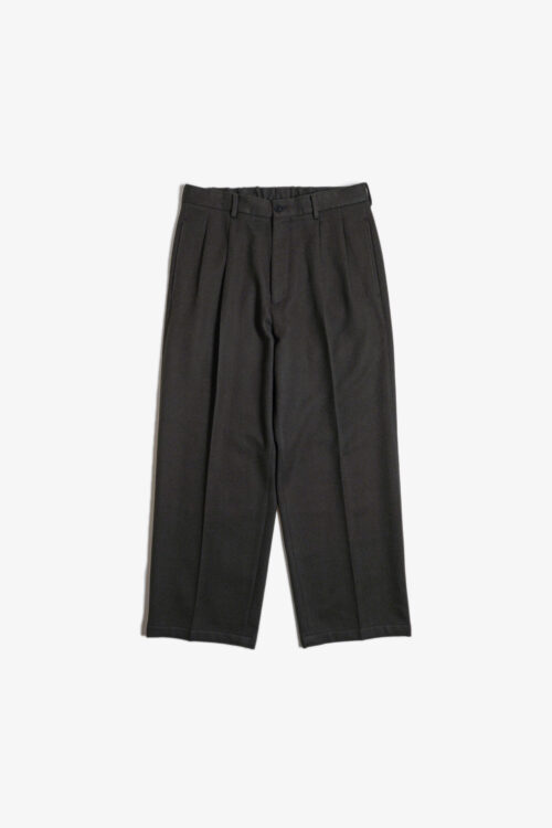 DOUBLE PLEATED TROUSERS - FLANNEL -CHARCOAL GRAY