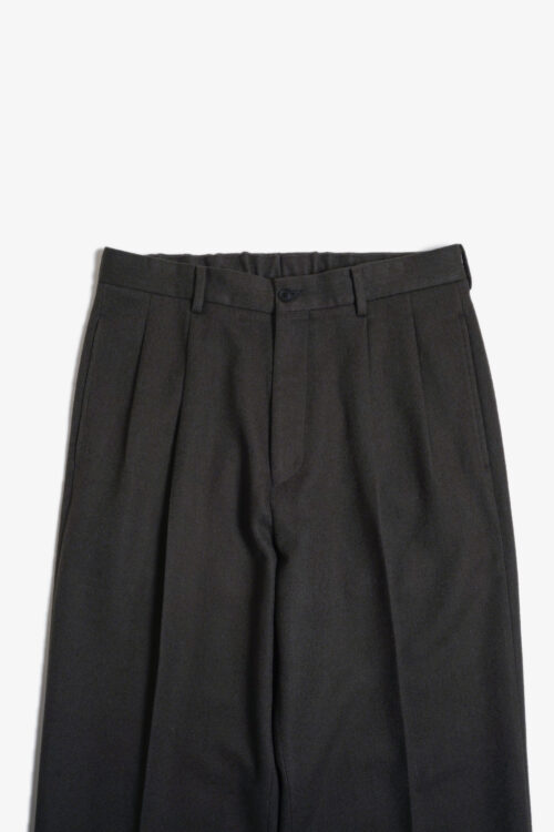 DOUBLE PLEATED TROUSERS - FLANNEL -CHARCOAL GRAY