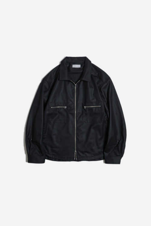 WOOL ZIP SHIRT BLACK